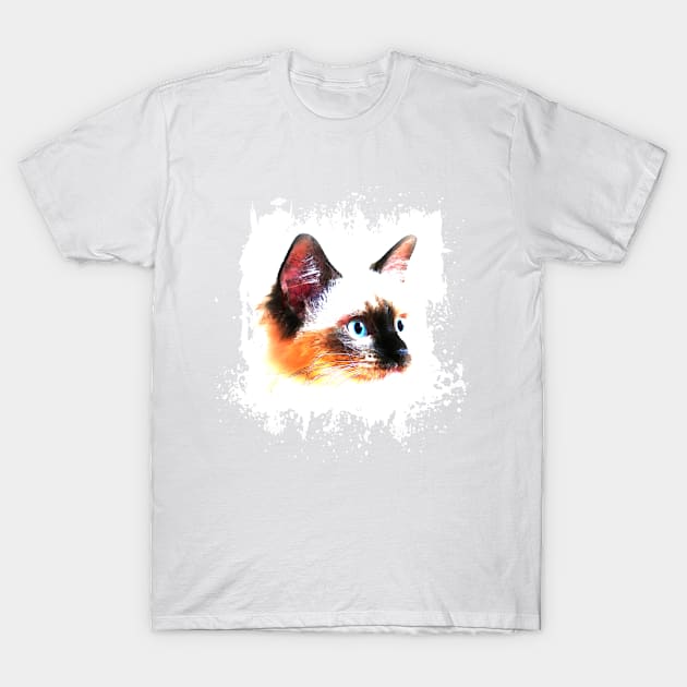 Siamese Cat Blue Eyes T-Shirt by PhotoArts